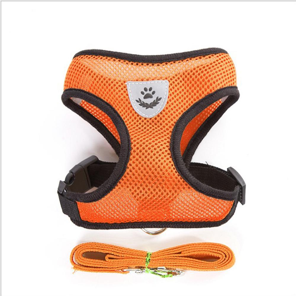 Мягкая сетчатая шлейка - жилет с поводком для домашних животных