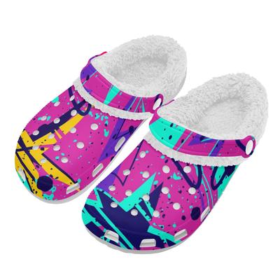 1 пара белых теплых тапочек из ЭВА с подкладкой, унисекс, мягкий плюшевый интерьер, обувь-слипоны, легкая, противоскользящая, зимняя обувь для занятий в помещении и на улице