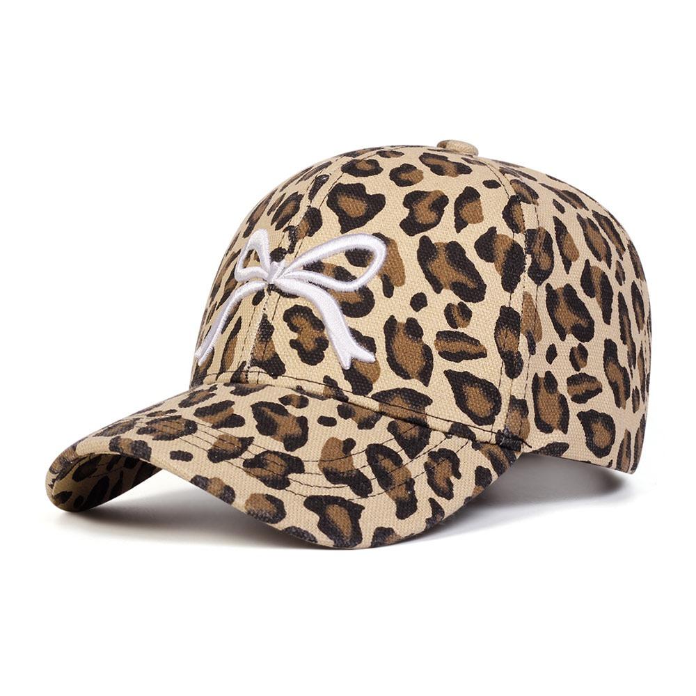 Fashion Leopard Print Baseball Cap Butterfly Adjustable Y2K Hat Embroidery Breathable Summer Cap