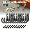 10Pcs/Set Vintage Hat Coat Door Hooks Wall Mounted Zinc Alloy Hook Hanger Home PRE