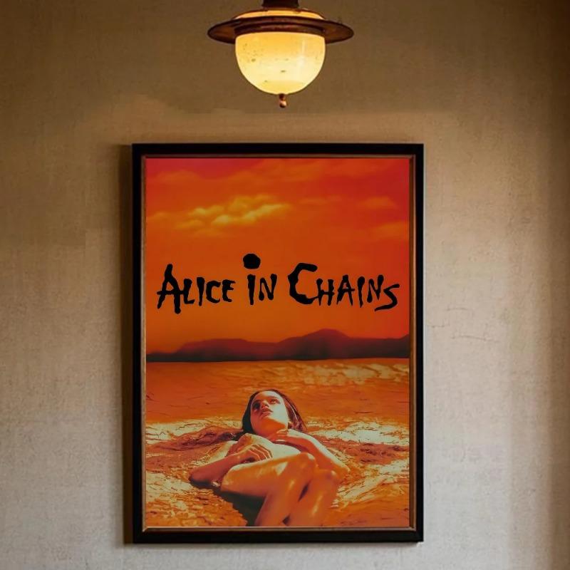 Ретро Музыка Элис Ин Чейнс Постер HD арт липкая стена водонепроницаемый дом гостиная спальня бар эстетичное украшение