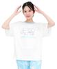 SAZAC Cinnamoroll and Milk Pajama Powder Stretch Short Sleeve and Long Pants Loungewear x Set, Fabric, Women's Set, (White Sax/M/SAN1952)