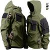Jackets Men  Outdoor Waterproof Hood Windbreaker Work Wear Soft Shell Multi-pockets  Motorcy Tops Winter