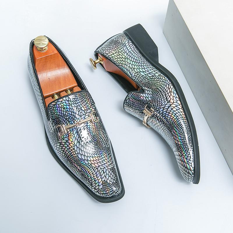 Мода Роскошь Дизайнерская Мода Остроносые Туфли Слипоны из Глазурованной Кожи Мужские Повседневные Лоферы Деловая Формальная Обувь Zapatos Hombre