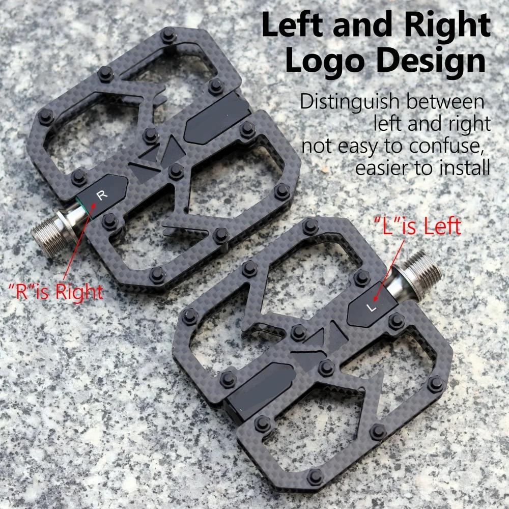 Carbon Fiber Pedal Ultralight MTB Titanium Shaft 3 Bearings Road Bike Pedal Anti Slip Racing Pedal