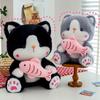 Fluffy Cartoon Plush Animal Doll Stuffed Doll Black Gray Kitty Dolls Cat Plush Toy  Car Decor