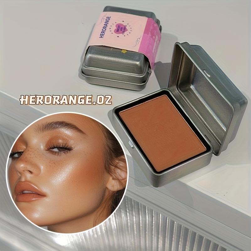 HERORANGE Палетка румян из жестяной коробки, 6 цветов, матовые и с шиммером, низкая пигментация, водостойкая и стойкая, легко наносится