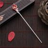 Chinese Style  Vintage Hair Chopsticks Hairpins Women Elegant Hair Stick Korean Metal Glaze  Woman Hair Clip Accessories Jewelry