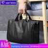 Men's Genuine Leather Woven Sheepskin Laptop Shoulder Bag and Briefcase
