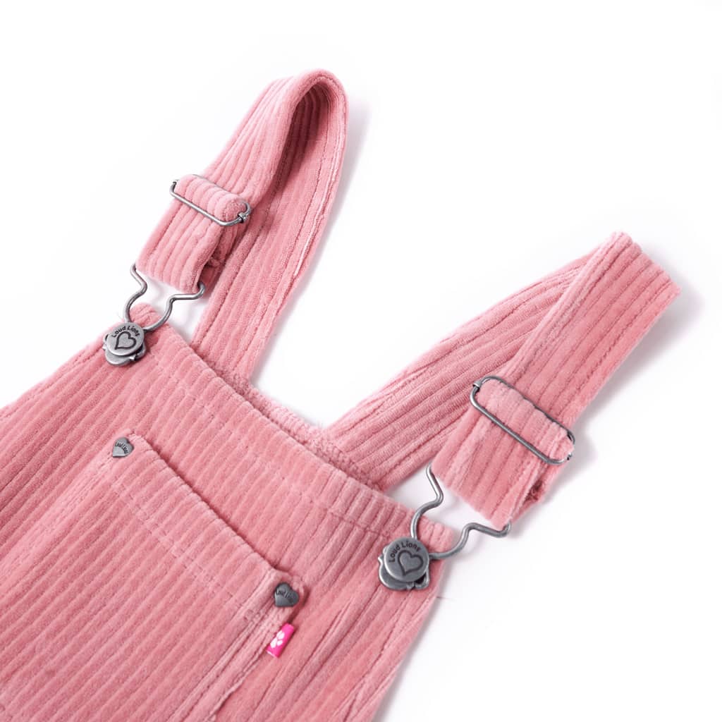 Kids Overall Dress in Corduroy Light Pink Size 116
