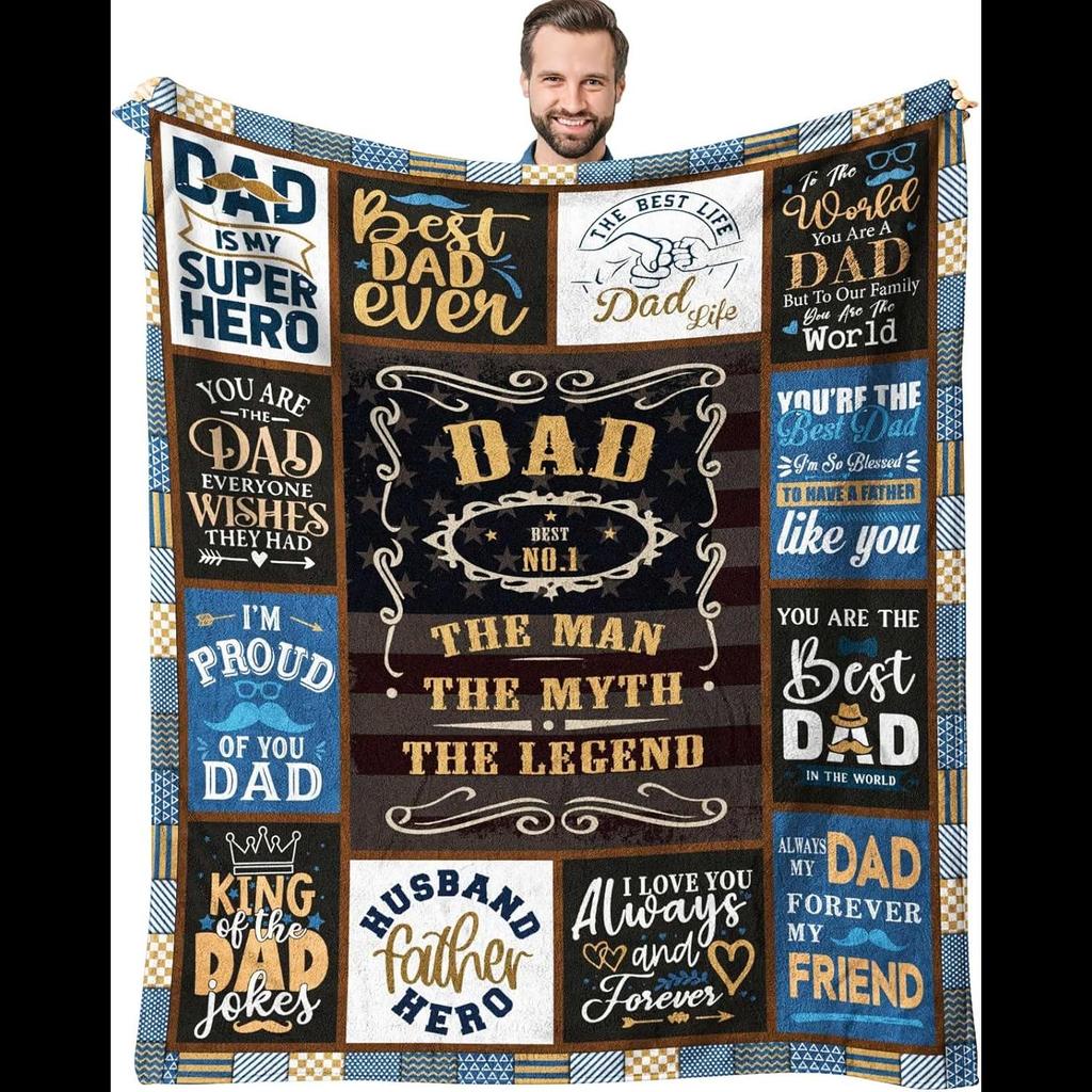 SIKLTY Throw Blanket x Perfect Fathers Day Birthday Gifts for Dad from Kids Ideal Dad Gift Ideas