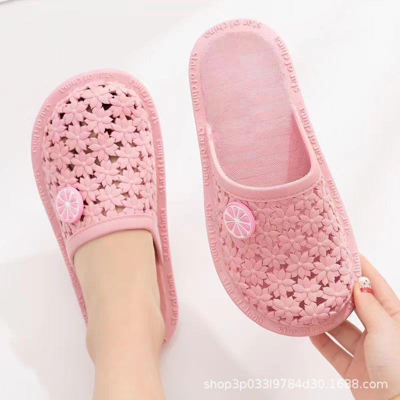 New Fashion Women's Bag Head Cool Slippers Hole Shoes Home Bathroom Outdoor Beach Non-slip and Wear-resistant Zero