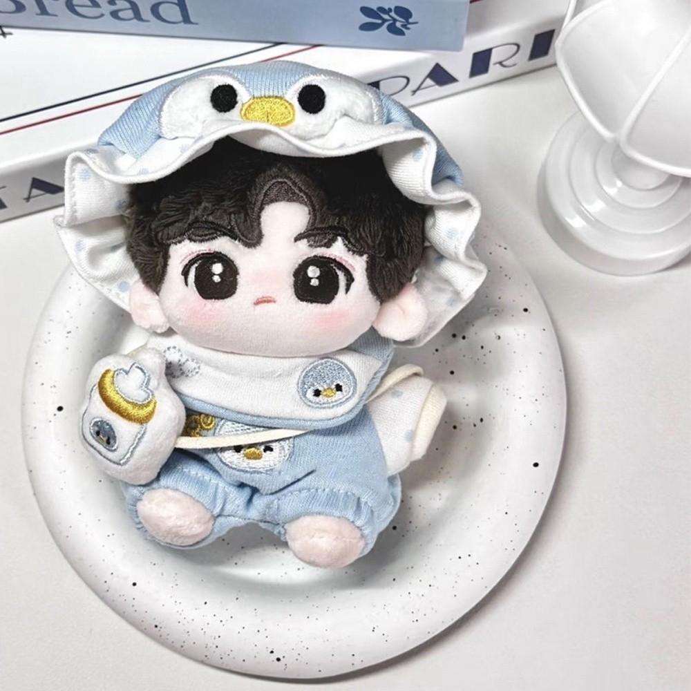 1 set Penguin Baby 10cm Cotton Doll Clothes Baby Bottle Cartoon Cotton Doll's Clothes Set Outfit Mini 10cm Doll Clothes