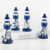 Marine Decor Lighthouse Ornament Wooden Lighthouse Figurines Fashion Watchtower Miniatures