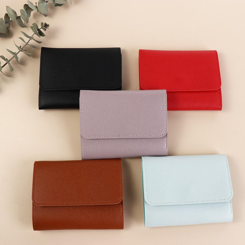 Card Bag Card Holders Clutch Solid Color Short Wallet Portable PU Short Wallet Men