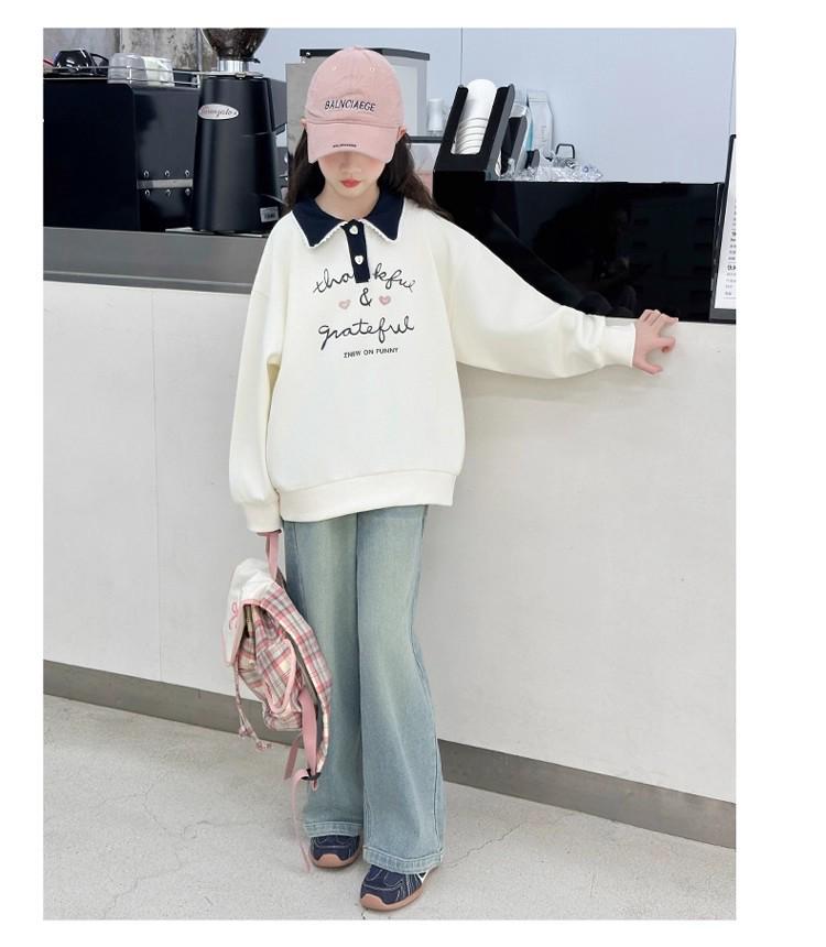 Универсальный стильный свитшот с воротником поло для девочек - Осенняя и весенняя мода