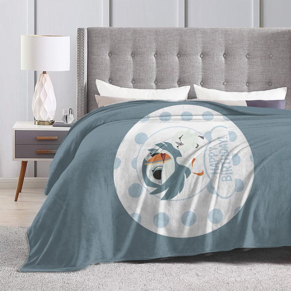 Puffins Rocks Plush Blankets Students Flannel Throw Blanket For Home Decor Soft Warm Design Quality Bedspread Birthday Present