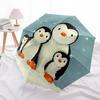 1pc Penguin Family Automatic Folding Umbrella Automatic Open/Close, 8-Rib Durable Frame, Compact Travel Umbrella Suitable019