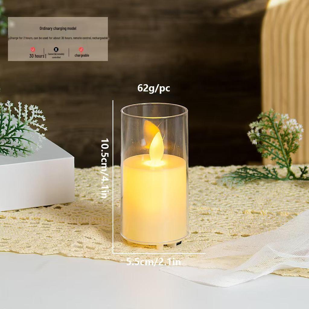 Rechargeable LED Acrylic Simulated Candle with Swinging Flame - Romantic Home Ambiance