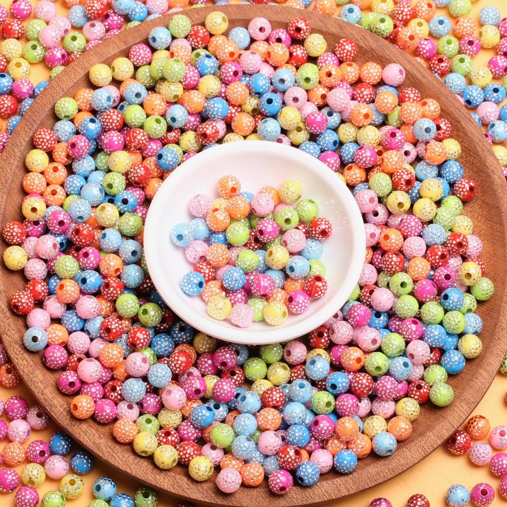 500 г около 2500 шт. ожерелье браслет DIY Babysbreath акриловые модные 8 мм блестящие ювелирные аксессуары разделительная бусина свободные бусины