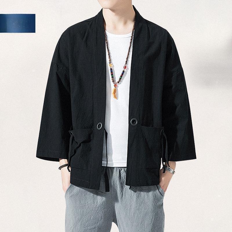 Men's Chinese Style Linen Jacket: Hanfu Kimono, Tang Suit, Taoist Robe - Retro Autumn Fashion