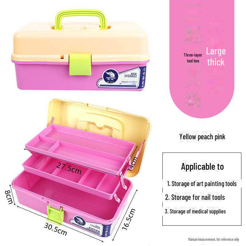 Большая вместимость, 3-слойная прозрачная коробка для хранения художественных инструментов и карандашей