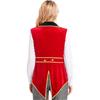 Womens Circus Ringmaster Costume Velvet Sleeveless Tailcoat Lapel Design Halloween Cosplay