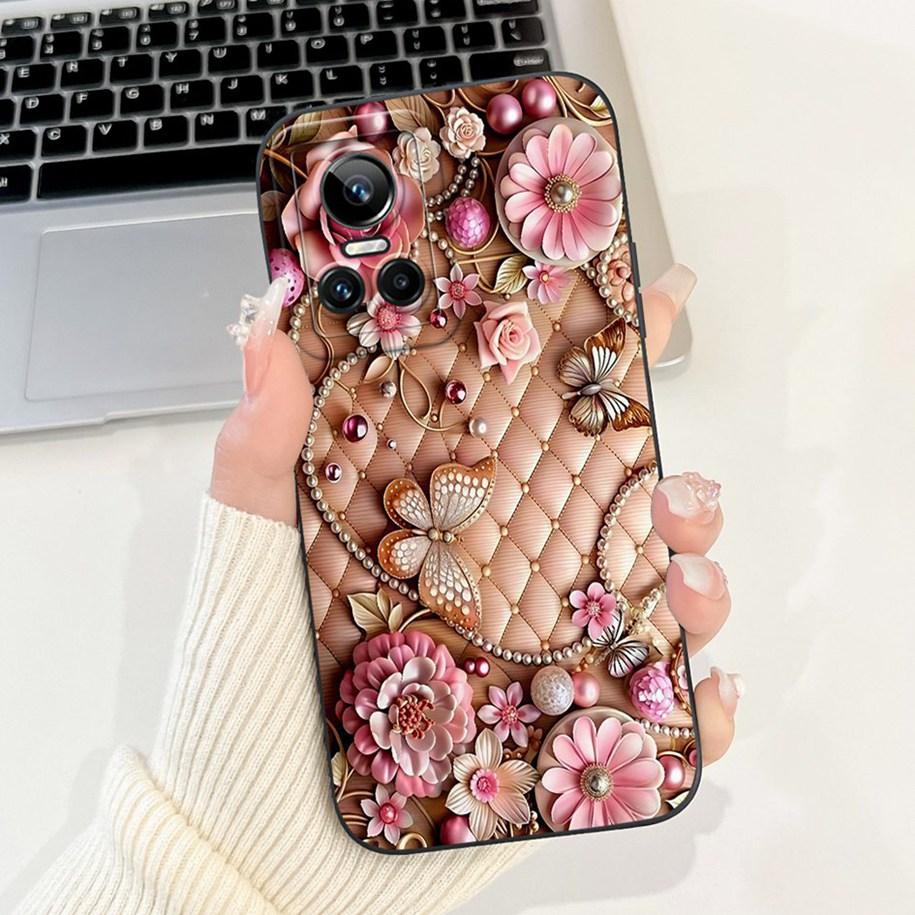 Чехол для Realme GT Neo 3 5G Новый Модный Цветочный Ударопрочный Силиконовый Мягкий ТПУ Матовый Чехол Для Realme GT Neo3 80W GTNeo3 Сумки для Телефона