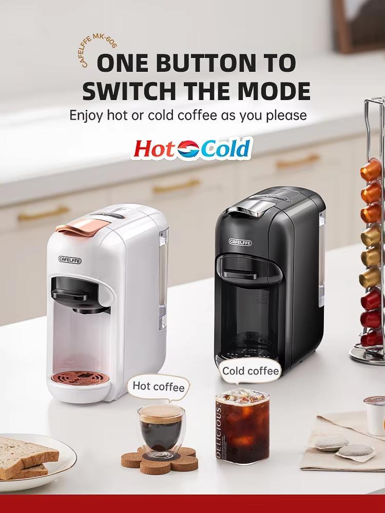 Кофемашина Cafelffe 5 в 1 для разных капсул, горячий/холодный, DG, Капучино, капсулы Nespresso, ESE-капсулы, молотый кофе, Кафетерий, 19 бар