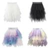 Детская юбка для девочек, детская сетчатая нерегулярная марлевая лоскутная юбка-пачка принцессы для девочек, наряды, бальное платье, детская юбка для танцев и выпускного вечера
