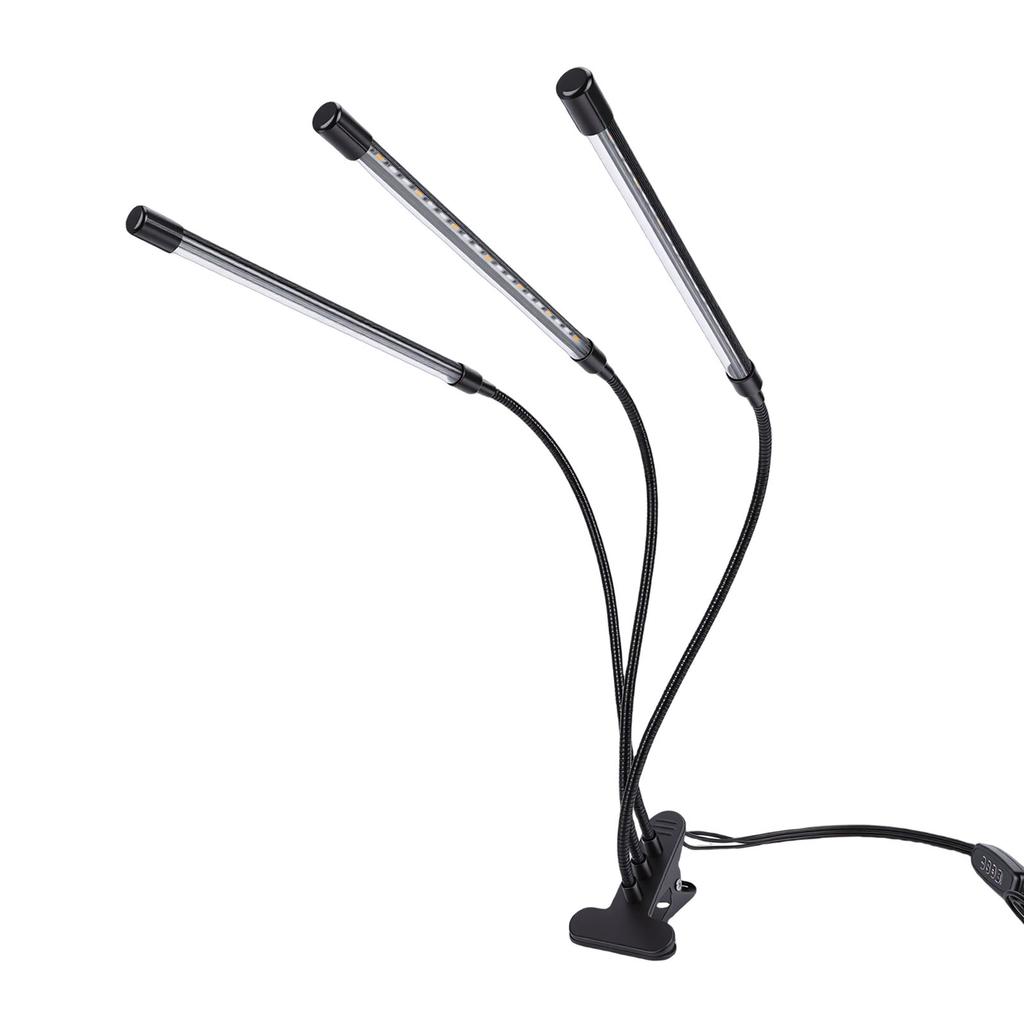 LED Grow Lights Full Spectrum Clip On Indoor Plant Growing Light with Gooseneck 3 Timer 10 Dimmable Levels 3 Light
