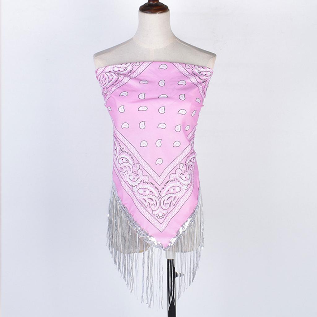 Cowgirl Bandanas Sequin Bachelorette Bandanas Disco Fashion Neckerchief Bandanas Cowgirl Bachelorette Fringe Bandanas