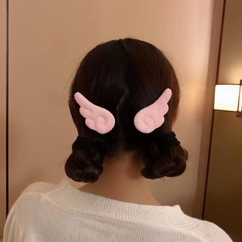 1 пара OOTD заколка для волос с крыльями ангела, плюшевая заколка для волос, детская стильная заколка для волос, заколка для волос, аксессуары для волос