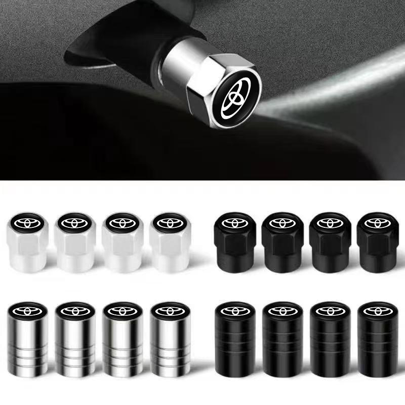 4Pcs Car Wheel Tire Valve Stem Cover Dustproof Cap For Toyota RAV4 Corolla Camry Frontier Supra C-HR Hilux Tacoma Prado Yaris CI6