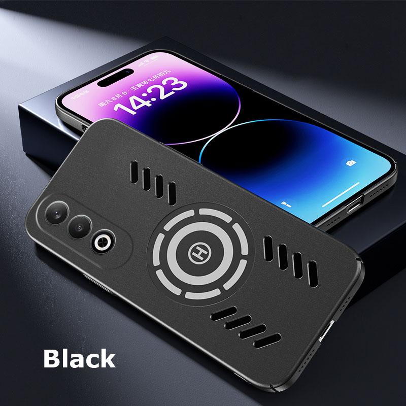 Для Oppo K12 Plus Чехол из ПК с матовым покрытием, имитирующим текстуру камня, с магнитной системой отвода тепла, защитой от отпечатков пальцев и дышащей охлаждающей крышкой-накладкой