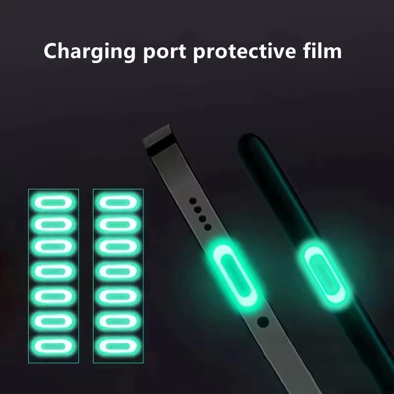 20/10/5PCS Phone Tablet Charging Port Luminous Protective Film For IOS Type-C Micro USB Universal Protector Fluorescent Stickers2