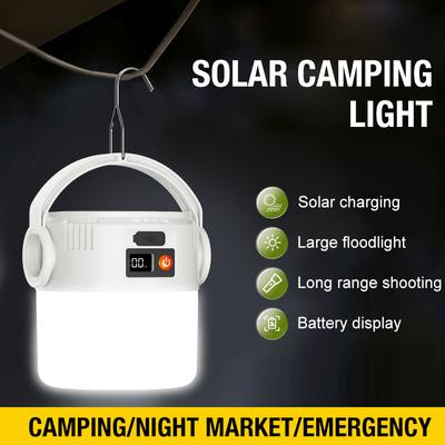 New Solar Powered Rechargeable Lithium Battery Tent Multi Functional Handheld Long Range Outdoor Retro Camping Light Atmosphere