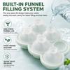 Large Round Ice Cube Maker 6 Hole Silicone Sphere Ice Tray With Attached Funnel Lid For Whiskey Bourbon Home Bar
