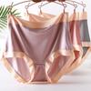 55-120KG Oversized Panties Women Satin Knicker Large Size Underwear Female High Waist Briefs Contrast Sexy Bikini Pantys
