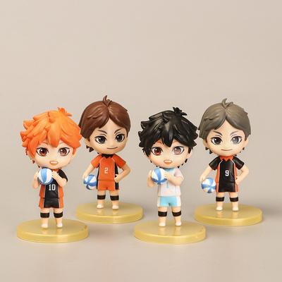 Хината Шоё Волейбольная Аниме Фигурка Набор из 4 шт. Подвижная Модель Игрушка Гача Коллекционная Декор для Полки Модный Подарок