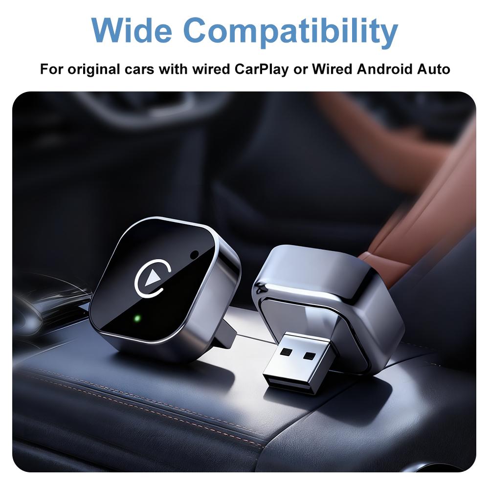 2026 2-в-1 Адаптер CarPlay/Android Auto Проводной в Беспроводной Ключ для Apple и Android Plug and Play Универсальный Автомобильный Аксессуар Новейший