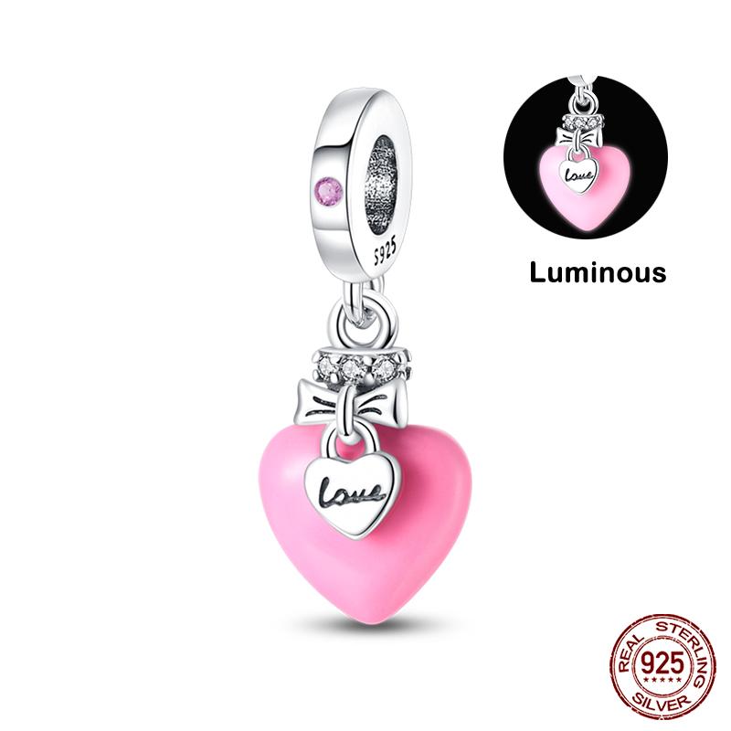 Оригинальные бусины-шармы серии Magic Color Chameleon Luminous из стерлингового серебра 925 пробы, подходящие для браслета, сделай сам, ювелирные изделия, подарки