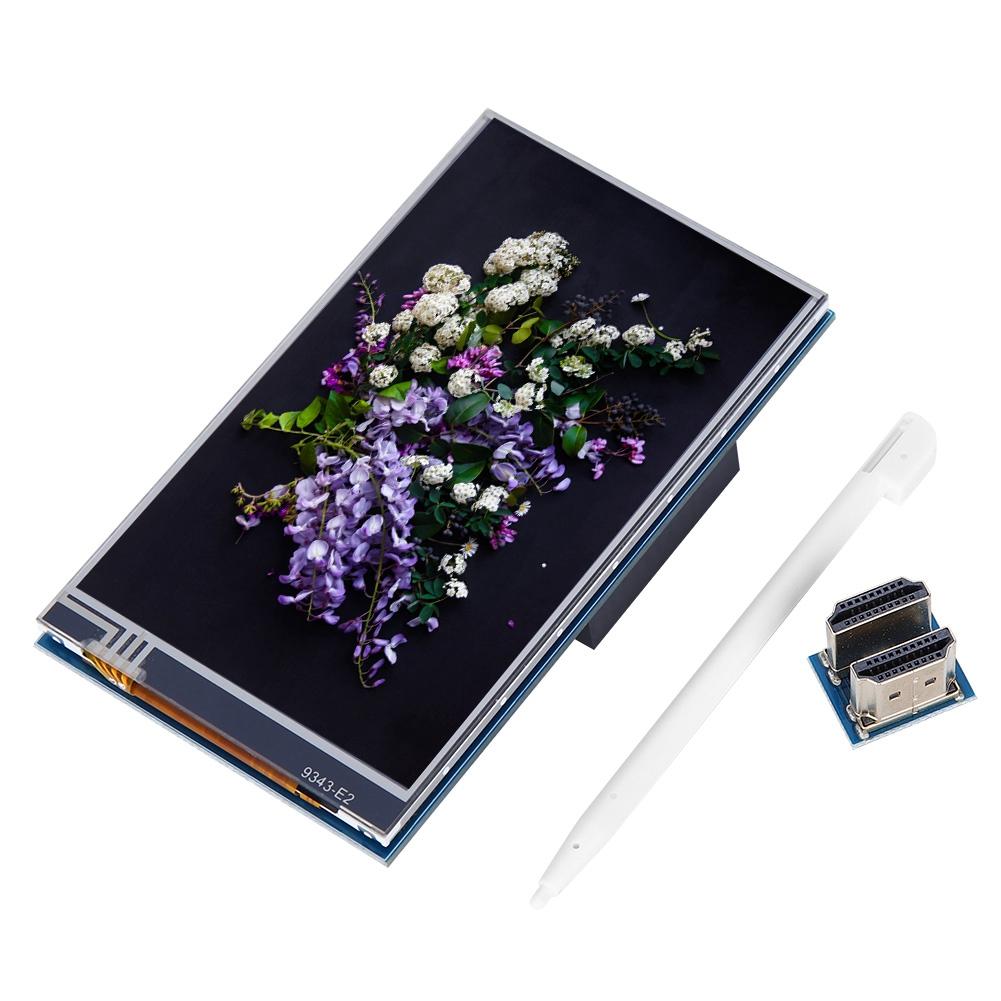 4-дюймовый экран HDMI IPS HD 800 x 480 резистивный сенсорный экран 5 В постоянного тока для Raspberry Pi 3b 4B