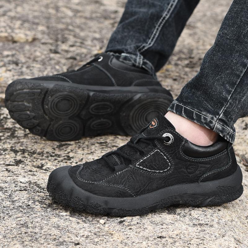 Новая мужская обувь. Весенне-осенняя походная обувь. Спортивная повседневная обувь из натуральной кожи. Водонепроницаемые, нескользящие, износостойкие походные ботинки.