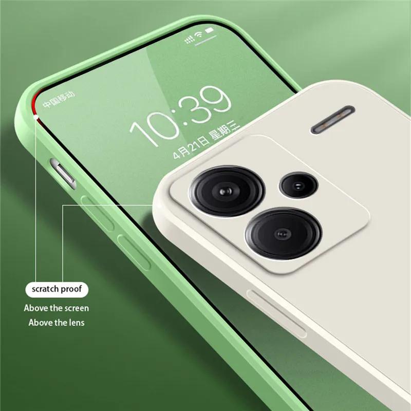 Жидкий силиконовый чехол для телефона Xiaomi Redmi Note 13 Pro Plus 360 Camera Защитная мягкая задняя крышка RedmiNote13 13Pro Сумки