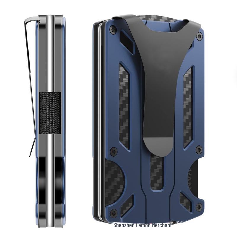 Ультратонкий держатель карт из алюминиевого сплава RFID с защитой от кражи и AirTag для мужчин