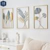 Nordic Home Wall Decor Macrame Wall Hanging Decor Metal Round Gold Ginkgo Leaf Walls Stickers Decoration Decorative Wall Ledges