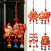 Flocking Lucky Bag Pendant Bell Tassels Spring Festival Pendants  Door Window Wall Decor
