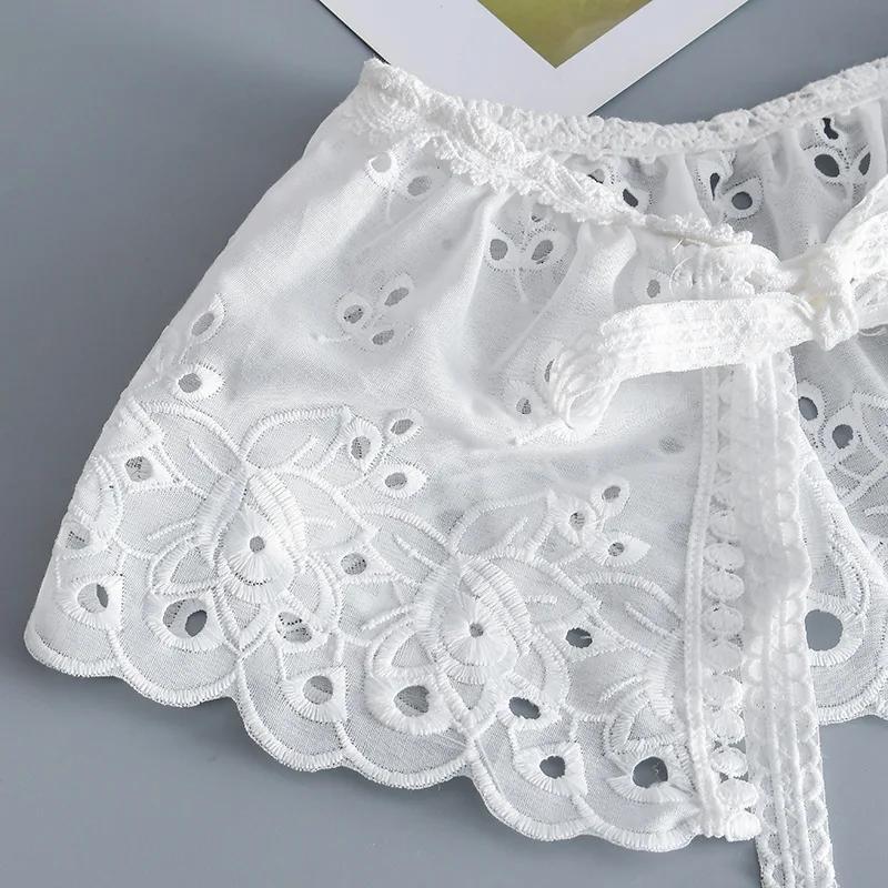 Female Hollow Out Lapel Fake Collar Shawl for Women Vintage Detachable Shirt Collar Blouse Sweater Neckwear Top False Collar