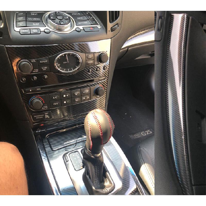 Комплект наклеек для отделки салона автомобиля под карбон для 10-16 Infiniti G25 G37